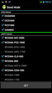 [UMI X1SのW-CDMAバンド設定]