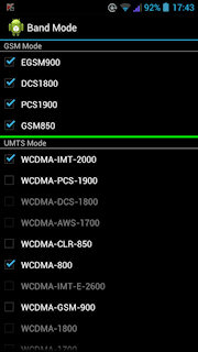 [W-CDMA周波数帯の設定]