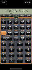 [i41CX+でのTAN(355/226)の計算結果]