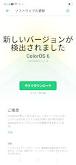 [初期設定直後のアップデート画面]