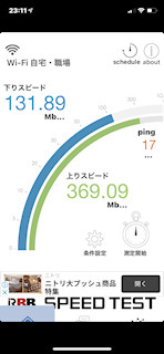 [v6プラスでの回線速度 (11ac)]