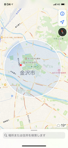 [マップでの現在地表示]