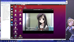 [Wine上で実行中の『School Days HQ』(メニュー表示前)]
