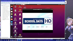 [Wine上で実行中の『School Days HQ』]