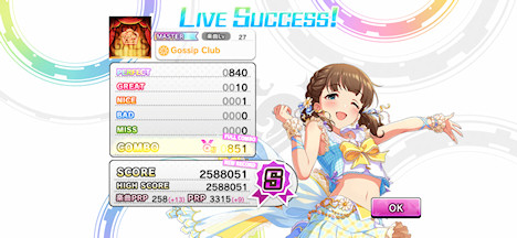 [『Gossip Club』のスコア]
