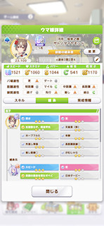 [新衣装サトノダイヤモンドのステータス(継承)]