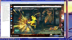 [Wine上で実行中の『STREET FIGHTER IV Benchmark』]
