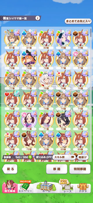 [獲得スキル数順の殿堂入りウマ娘]